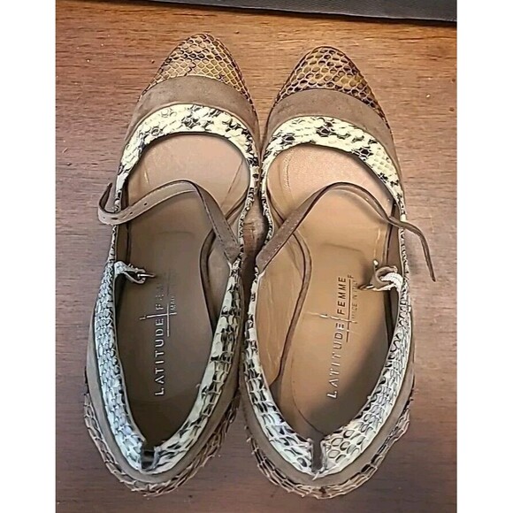 Latitude‎ Femme Women's Brown Suede Animal Print Shoes EU Size 40 US 9 - Picture 3 of 10